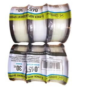 3 Pk Weed Warrior 30' Replacement Spools .065" Trimmer Line String, 2 pack NEW